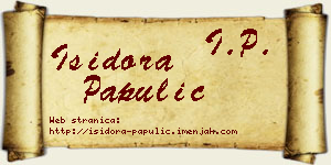 Isidora Papulić vizit kartica